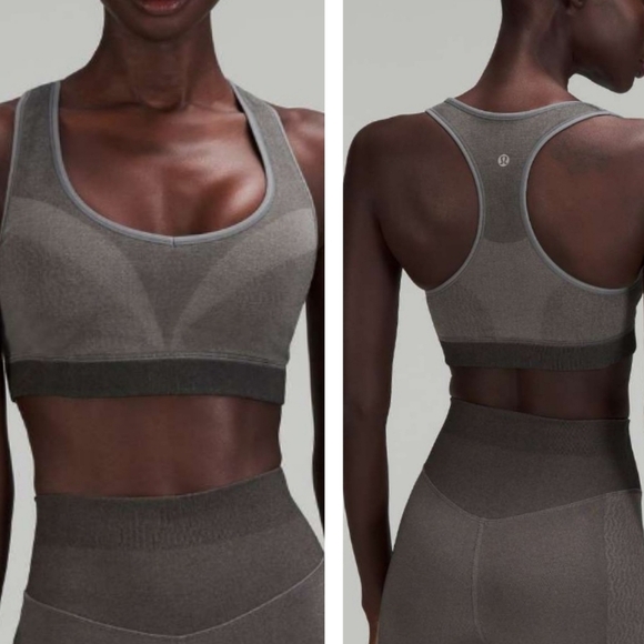 Lululemon Seamless Racerback Train Bra grey size 4 - Picture 1 of 4